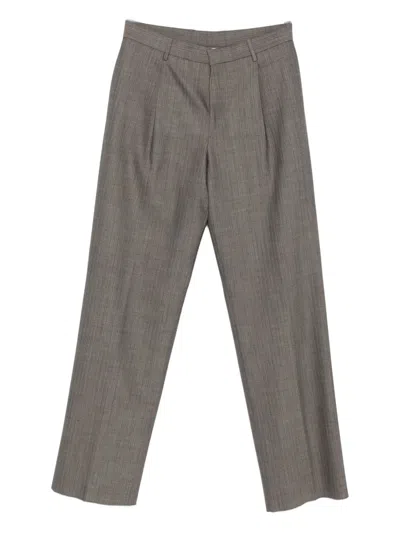 Lardini Pleated-details Wool Trousers In Gray