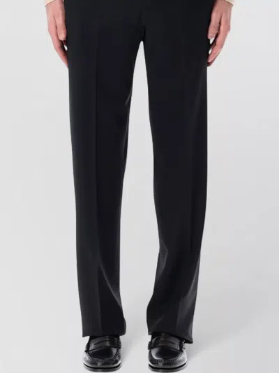Lardini Pleated Front Stretch Crepe Tailored Trousers In Black