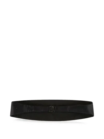 Lardini Pleated Silk Cummerbund In Black