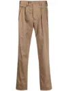 Lardini Pleated Straight-leg Trousers In Braun