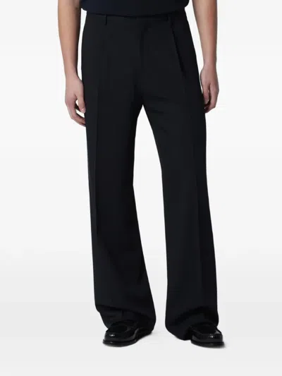 Lardini Pleated Straight Trousers In Blue