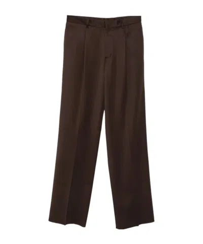 Lardini Pleated Straight-leg Trousers In Brown
