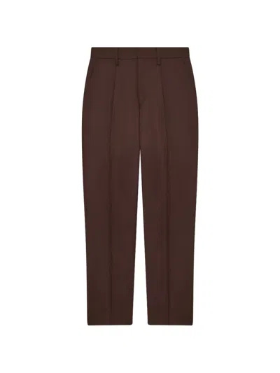 Lardini Pleated Straight-leg Trousers In Brown