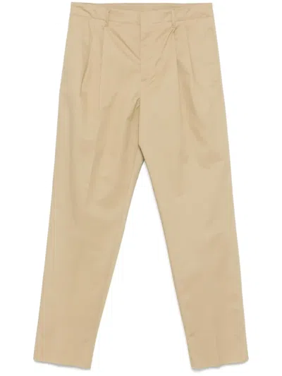 Lardini Pleated Tapered Trousers In Neutrals
