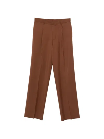 Lardini Pleated Trousers In Brown