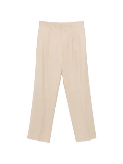 Lardini Pleated Trousers In Neutral