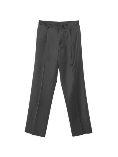 Lardini Pleated Virgin-wool Trousers In Gray