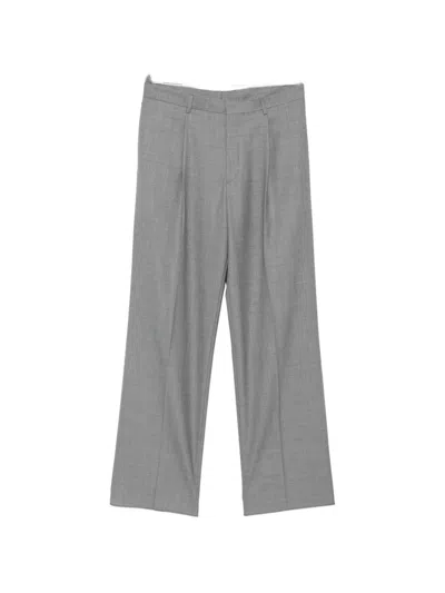 Lardini Pleated Wide-leg Trousers In Gray