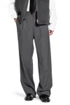 Lardini Pleated Wool Trousers In Gray