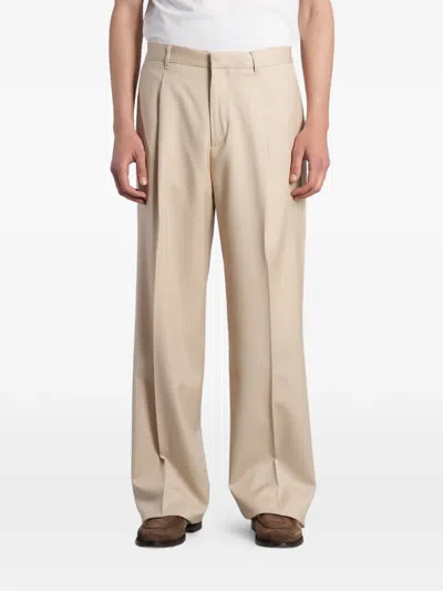 Lardini Pleated-detail Pressed-crease Trousers In Neutral