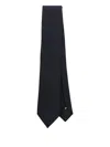 Lardini Pointed-tip Wool Tie In Black