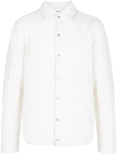 Lardini Pointelle-knit Buttoned Jacket In White
