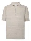 Lardini Textured Beige Polo T-shirt With Buttoned Placket In Multicolor