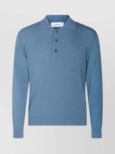 LARDINI POLO COLLAR SWEATER WITH RIBBED CUFFS AND HEM