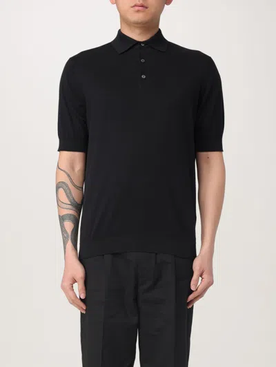 LARDINI POLO SHIRT LARDINI MEN COLOR BLACK,G57306002