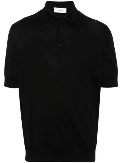 Lardini Polo Shirt With Embroidery In Black