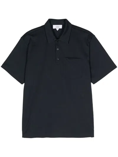 Lardini Polo Shirt With Logo Embroidery In Blue