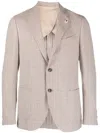Lardini Pota Houndstooth-pattern Blazer In Nude