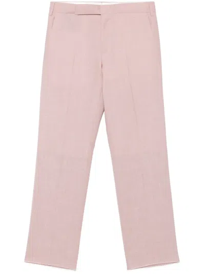 Lardini Pressed-crease Tapered-leg Trousers In Pink