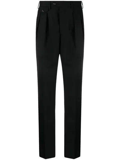 Lardini Pressed-crease Wool Tailored Trousers In Black