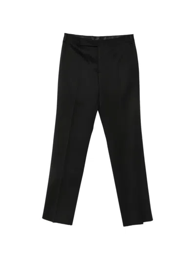Lardini Pressed-crease Straight-leg Trousers In Black