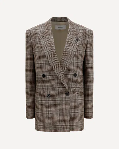 Lardini Prince Of Wales Blazer In Beige