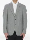 Lardini Prince Of Wales Check Blazer In Gray