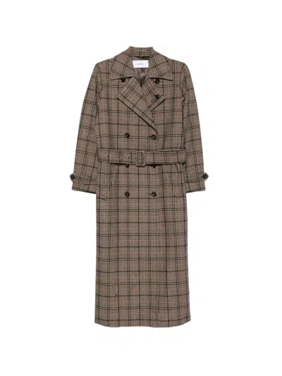 Lardini Prince Of Wales Check Double-breasted Coat In Neutral