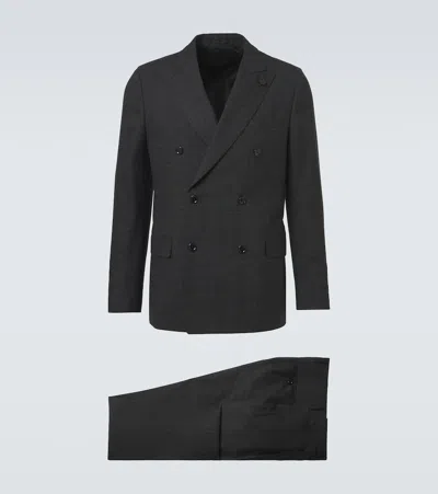 Lardini Prince Of Wales Check Suit In Gray