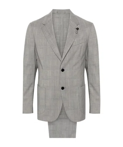LARDINI PRINCE-OF-WALES-CHECK WOOL SUIT