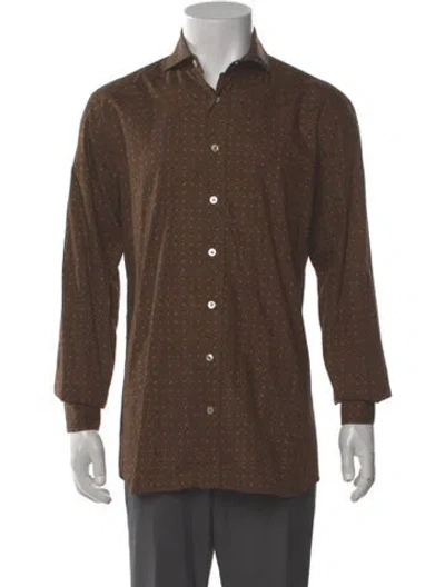 Pre-owned Lardini Printed Long Sleeve Shirt In Brown