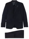 Lardini Single-breasted Crepe Suit In Blue