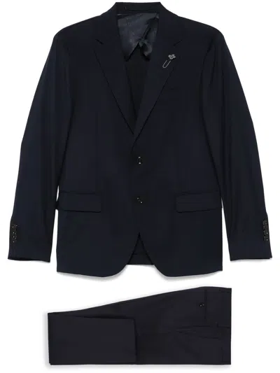 LARDINI PRUSSIAN BLUE VIRGIN WOOL SUIT