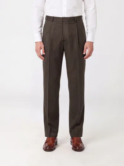 Lardini Pure Virgin Wool Wide-leg Trousers With Darts And Mid-rise Waist In Brown