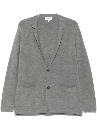Lardini Purl-knit Blazer In Grey