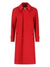 Lardini Red Cashmere Coat With Classic Collar In Red