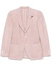 Lardini Refined Linen Jacket With Front Button Fastening In White