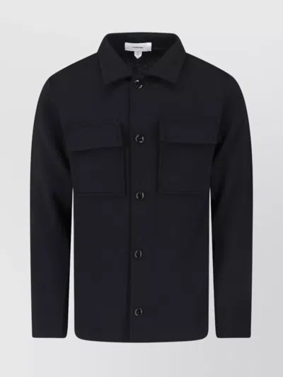 Lardini Relaxed Fit Jacket Front Pockets In Black