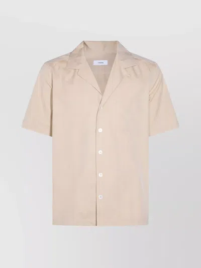 Lardini Relaxed Fit Shirt Camp Collar In Honey