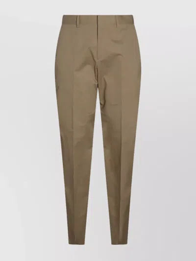 Lardini Relaxed Fit Trousers With Pockets And Loops In Beige