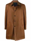 Lardini Single-breasted Tailored Coat In Brown