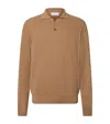 Lardini Ribbed Virgin Wool And Cashmere-blend Polo Sweater In Brown