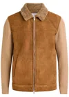 Lardini Shearling-collar Knitted Jacket In Multi