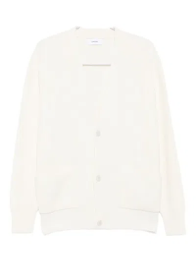 Lardini Ribbed Buttoned-front Cardigan In Neutral