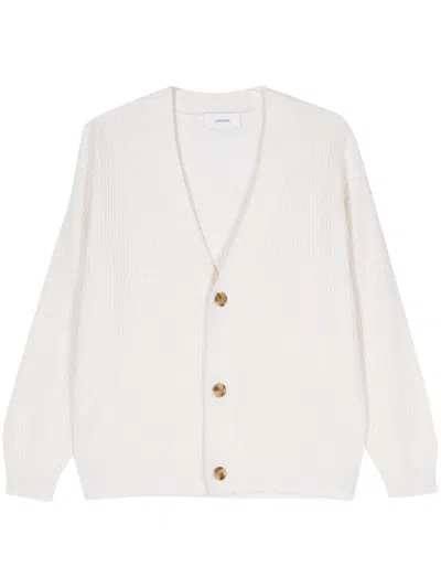 Lardini Ribbed Cardigan In Beige