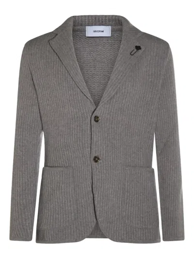 LARDINI RIBBED CARDIGAN
