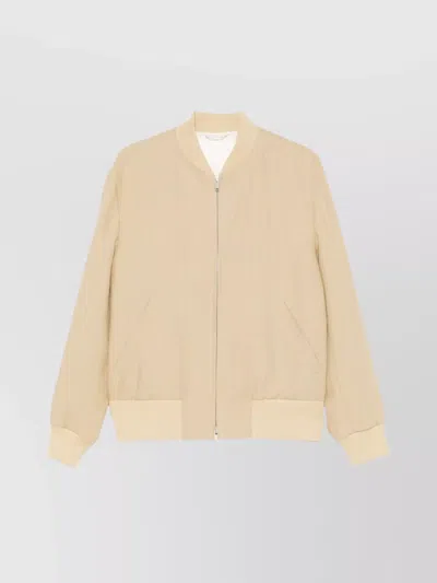 LARDINI RIBBED COLLAR JACKET SIDE POCKETS