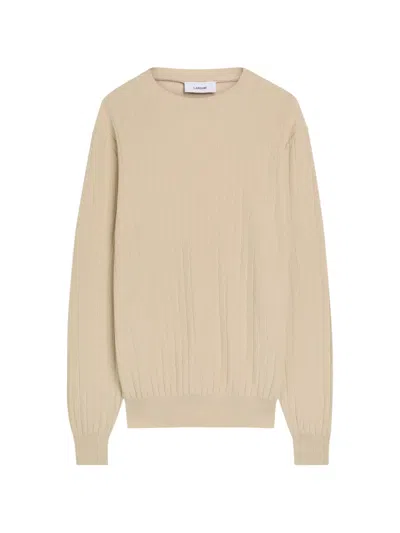 Lardini Ribbed Crew-neck Sweater In Neutral