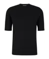 Lardini Ribbed Linen T-shirt In Black