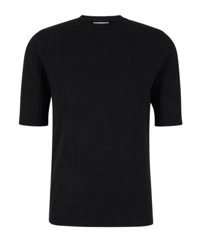 Lardini Ribbed Crew-neck T-shirt In Black